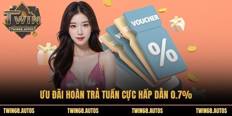 Ưu đãi hoàn trả tuần cực hấp dẫn 0.7%